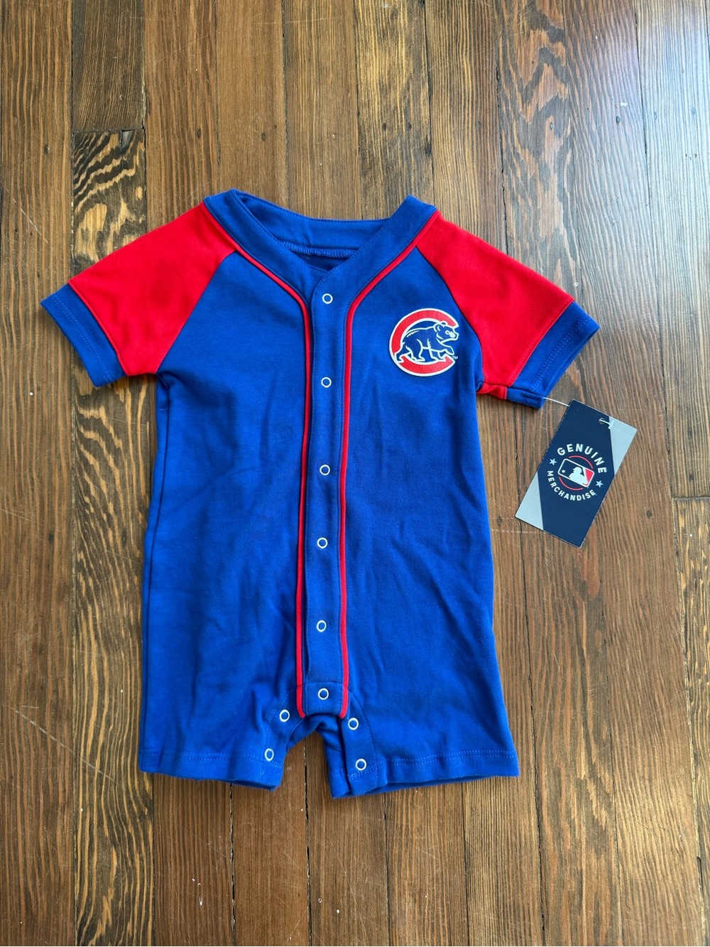 MLB Chicago Cubs Blue and Red Baby Romper